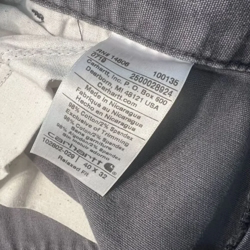 Vtg Carhartt 40x30 mens relaxed fit knees pants‎ washed gray Nicaragua distress